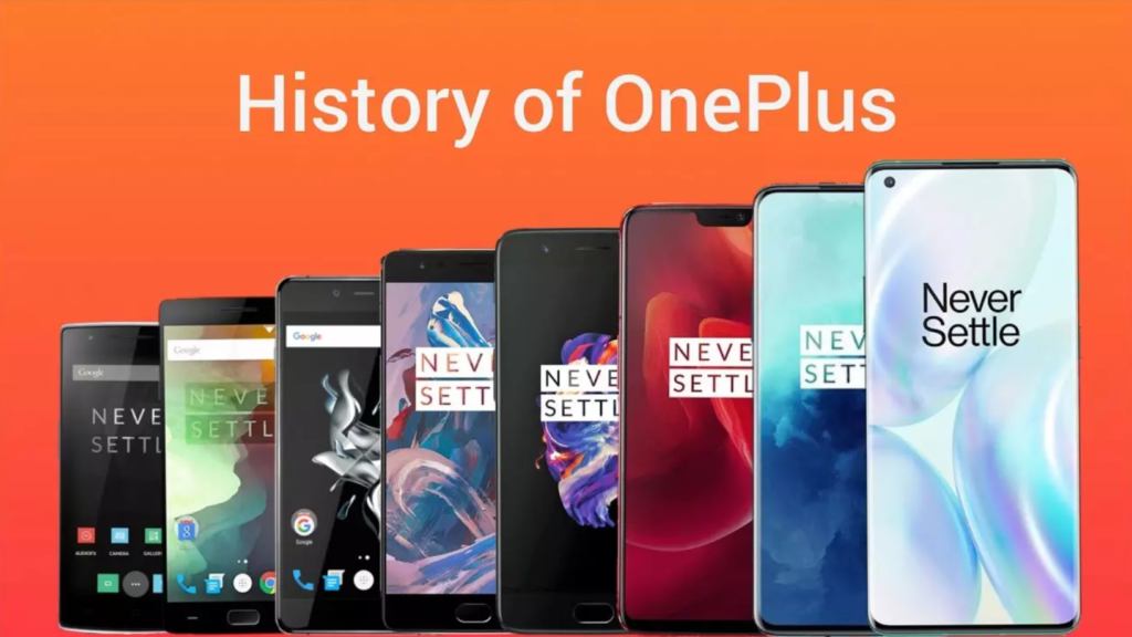 Image of OnePlus history of smartphones.