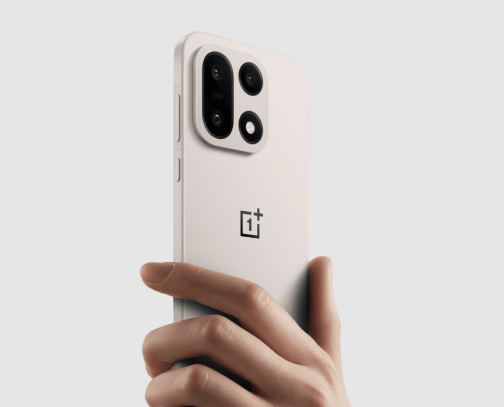 OnePlus 15 in hand. Global smartphones in North America.